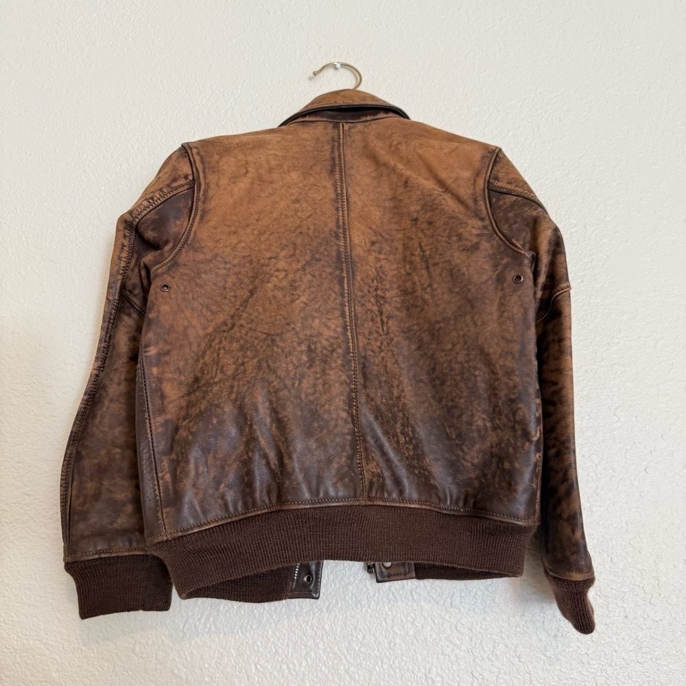 NWT Polo Ralph Lauren Cow Leather Flight Jacket Boys - Picture 8 of 11